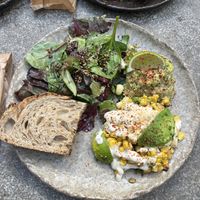 Veggie plate w/ corn + guacamole options  at Honest Greens - Chiado in Lisbon