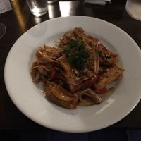 Rice noodles with a peanut sauce at Blue Piano in Birmingham