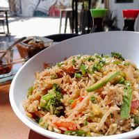 Yakimeshi House de Vegetales without egg at Sushi Sun in Puerto Penasco