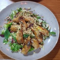 Rice noodles with spring rolls at Umi Vegan in Berlin