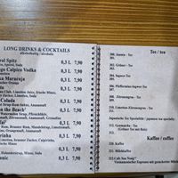 Menu 15 - long drinks, coctails, tee and coffee. at Umi Vegan in Berlin