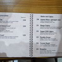 Menu 12 - lassi and shakes. at Umi Vegan in Berlin