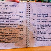 Last pages (of 16) of menu at Umi Vegan at Umi Vegan in Berlin