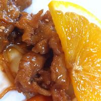 Orange veggie chicken at Loving Vegan in Albuquerque