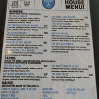 Menu for meals at Penguin Beer Company in Penguin