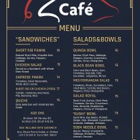 Menu.  Hoping for a tofu add on in the future!  at Z Cafe in St Croix