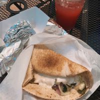 vegan shawarma sandwich and watermelon mint lemonade  at Sababa in Gainesville