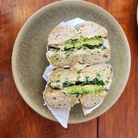 Avocado cream cheese 3/5 at The Bagel in Koh Samui