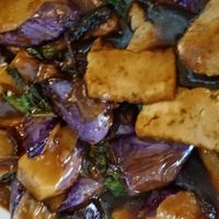 Eggplant and tofu with basil. at Veggie Today in Concord
