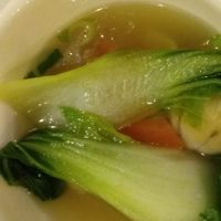 wonton soup. vegetarian but one of the few non-vegan dishes.  at Veggie Today in Concord