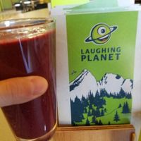 marionberry ginger smoothy at Laughing Planet Cafe in Corvallis