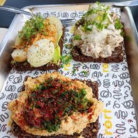 The 3 vegan (or PB as they call them) smørrebrød. at Rørt in Copenhagen