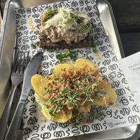 “One lucky potato" (below) and “Mushaboom” (on the top)   at Rørt in Copenhagen