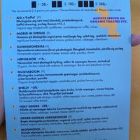 Spring 2026 menu  at Rørt in Copenhagen