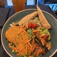 salad vegan chicken   at Hans im Glück - Caleido in Stuttgart