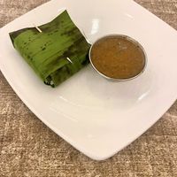Complimentary sticky rice & eggplant sauce   at Malai Kitchen in Dallas