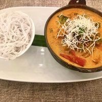 Vegan red curry with rice noodles   at Malai Kitchen in Dallas