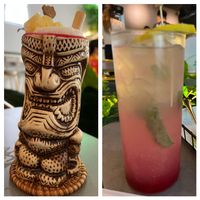 Pina colada tiki & strawberry lychee mocktail   at nomVnom Cafe in Johor Bahru