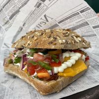 Mushroom Burger 🍔   at Gupi Vegan Pastry - Pop Up in Lisbon