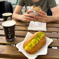 Lime puff and burger  at Gupi Vegan Pastry - Pop Up in Lisbon