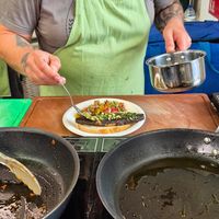 Vegan 'sardine' with Pico de Gallo at Gupi Vegan Pastry - Pop Up in Lisbon