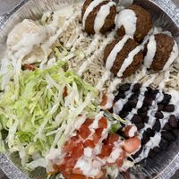 falafel rice bowl   at The Halal Shack - SDSU in San Diego