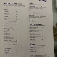 Drinks menu   at Alma Kitchen & Coffee in Tangier