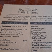 Menu kaart at Fluit & Kruid in Putten