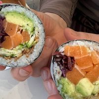 Fake salmon burrito  at Fusho in Milan