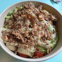 Poke fake salmon  at Fusho in Milan