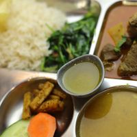 vegan or vego thali set at Momo Central - Bourke St in Melbourne