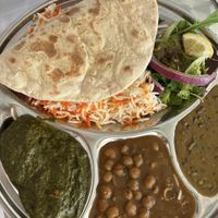 Vegan Thali plate  at Husna's Indian Kitchen in Cheltenham