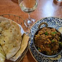 Vegan vindaloo and roti with canola spread - delicious at The Golden Elephant in Berri