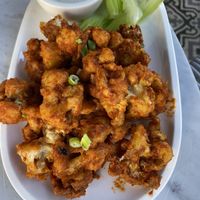 Buffalo cauliflower   at Cafe Gratitude in Venice