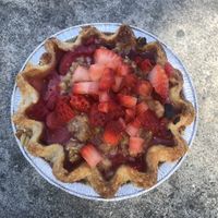 Strawberry rhubarb pie  at Cafe Gratitude in Venice