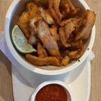 Coconut calamari - “I am exquisite” my favorite!   at Cafe Gratitude in Venice