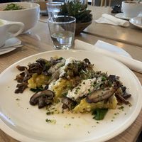 Polenta and mushrooms   at Cafe Gratitude in Venice