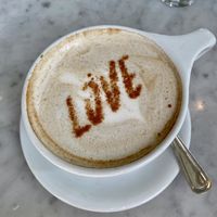 Latte  at Cafe Gratitude in Venice