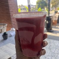 I am beautiful rose smoothie   at Cafe Gratitude in Venice