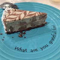 I am grateful for this cake. at Cafe Gratitude in Venice