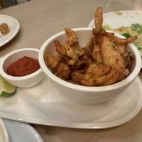 Fried Coconut with marinara   at Cafe Gratitude in Venice