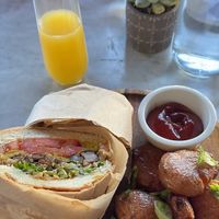 Brunch sandwich   at Cafe Gratitude in Venice