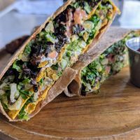 I am original, mushroom carnitas 😋 at Cafe Gratitude in Venice