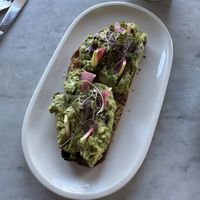 Avocado toastt  at Cafe Gratitude in Venice