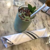 Mineralized Chocolate Mint Shake at Cafe Gratitude in Venice