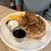 I AM HOSPITABLE Chik’n & Waffles  at Cafe Gratitude in Venice