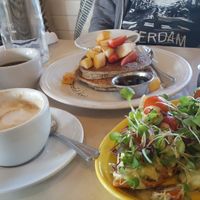 table for breakfast at Cafe Gratitude in Venice