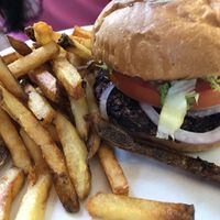 Black bean burger  at Cafe Gratitude in Venice