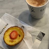 Strawberry nata & soya milk latte  at Café de Nata - Brompton Rd in South West London