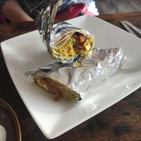 Breakfast burrito at Chai Village in Manchester